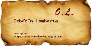 Orbán Lamberta névjegykártya